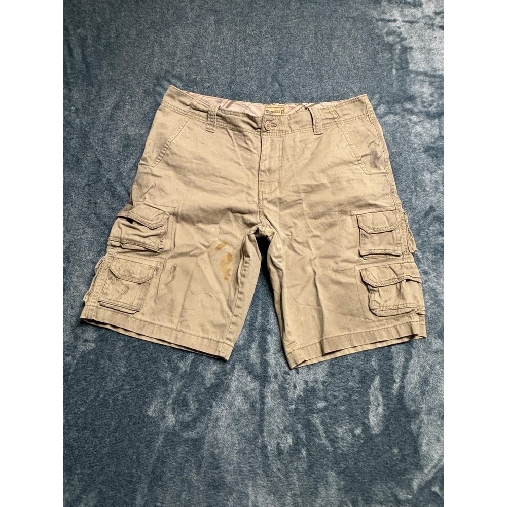 Roebuck & Co. Men's Size 34 Khaki Tan Cargo Shorts 100% Cotton Workwear